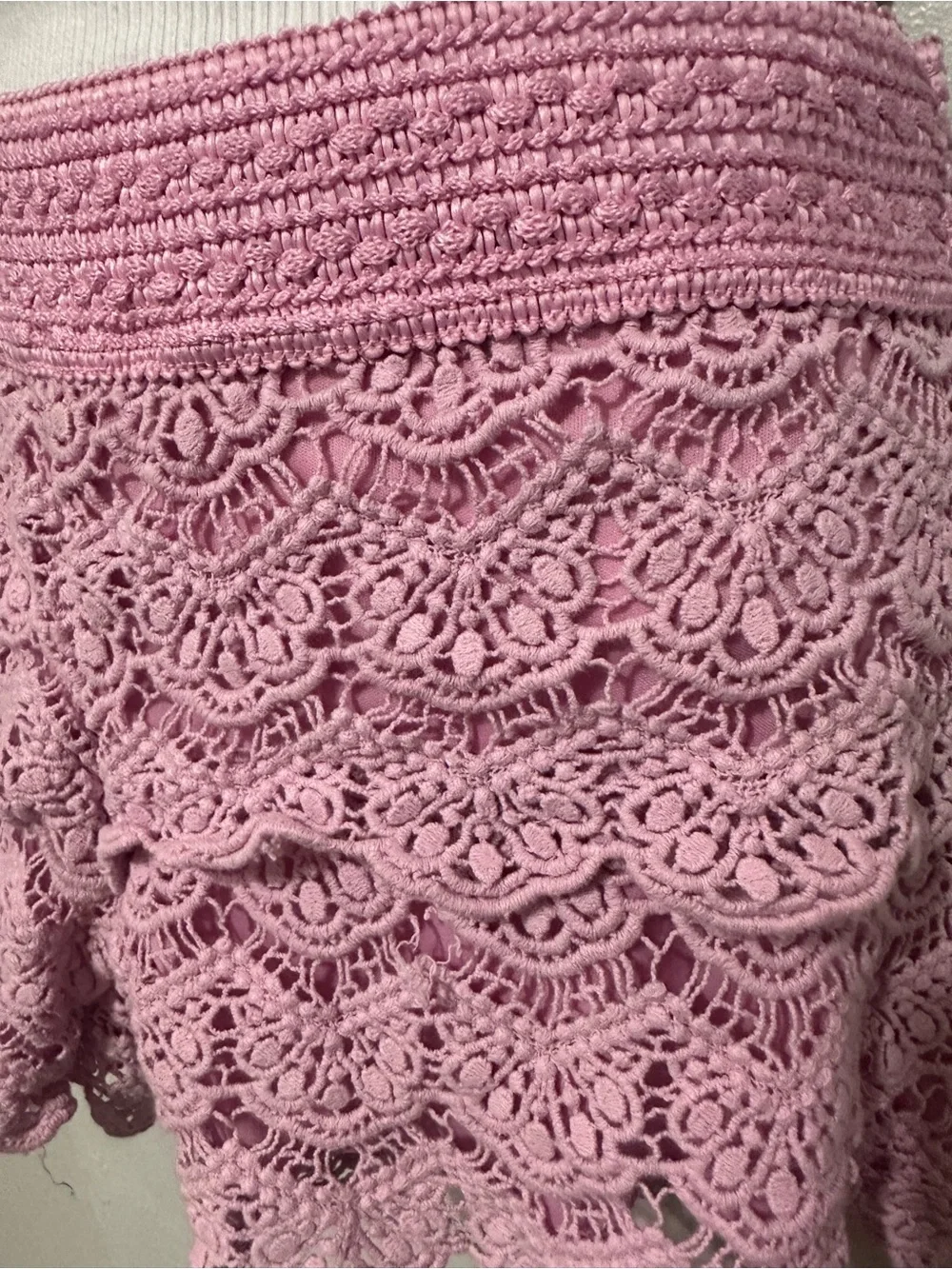 Justice Girls Pink Lace Shorts Size 10 Boho Ruffle Hem Dressy Bottoms